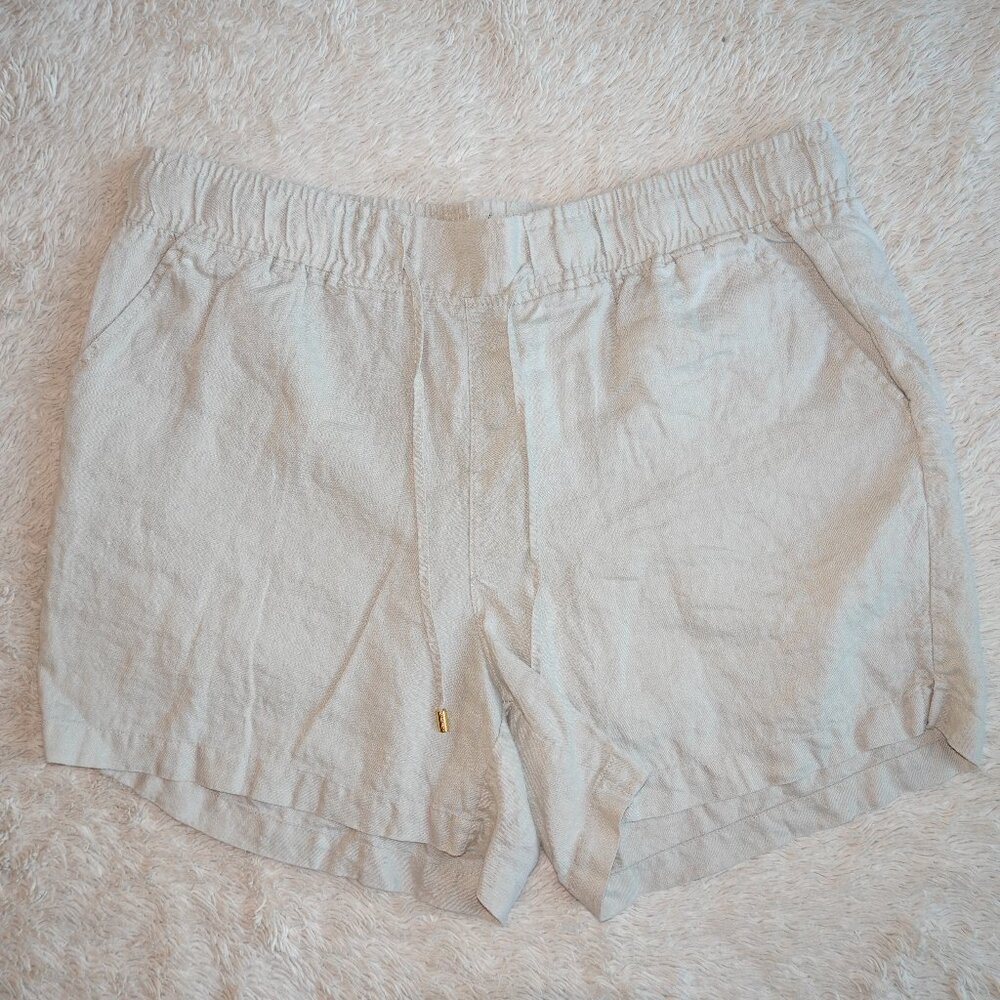Women's Size XL Ellen Tracy Drawstring Waist Linen Shorts Sandstone NWOT - Picture 3 of 5